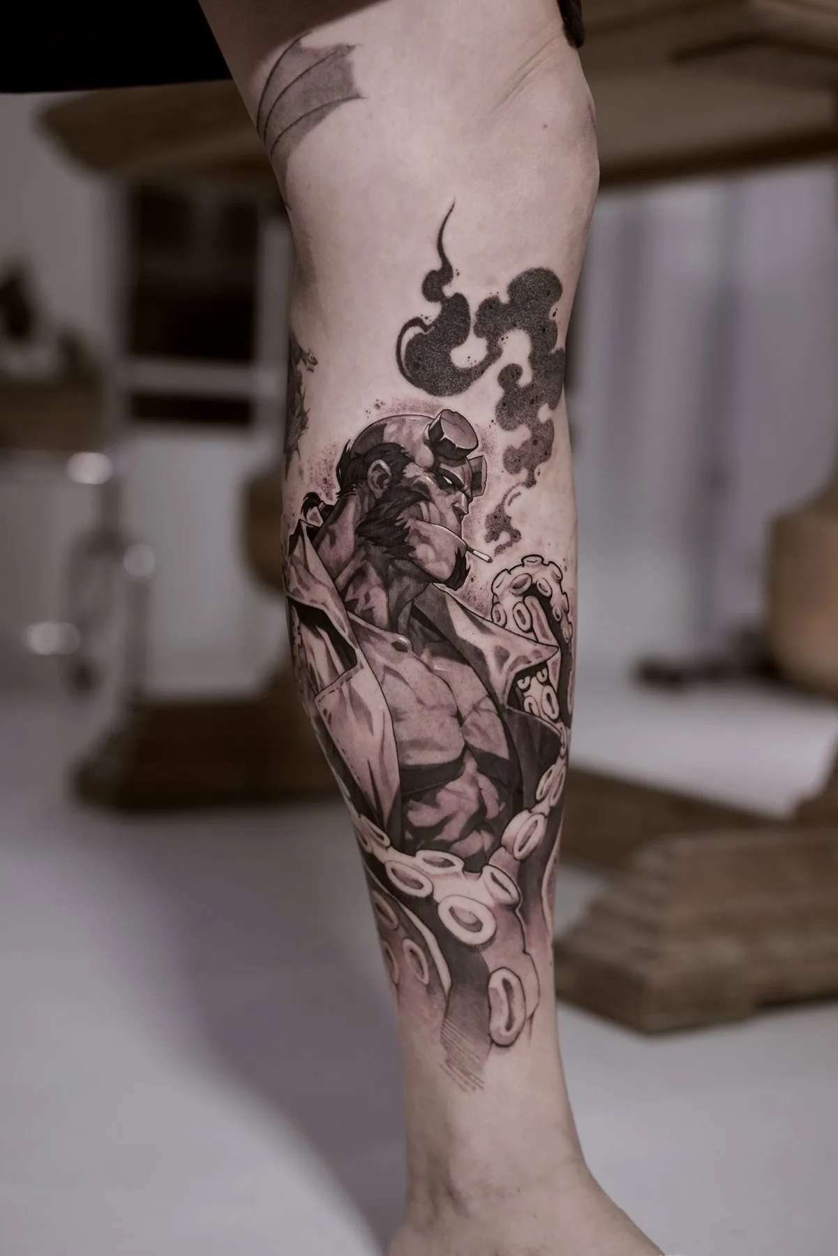 Hellboy / Illustration tattoo on the arm by Moussa in Shanghai