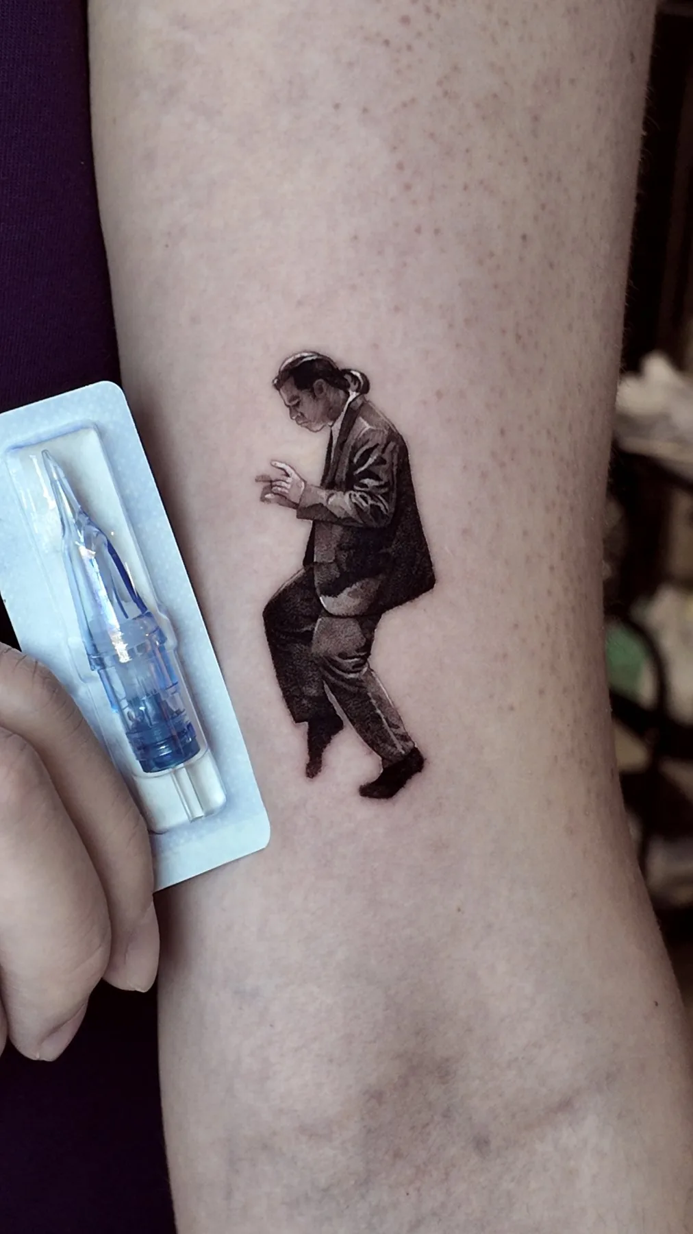 Pulp Fiction / Miniature tattoo on the arm by Moussa in Shanghai