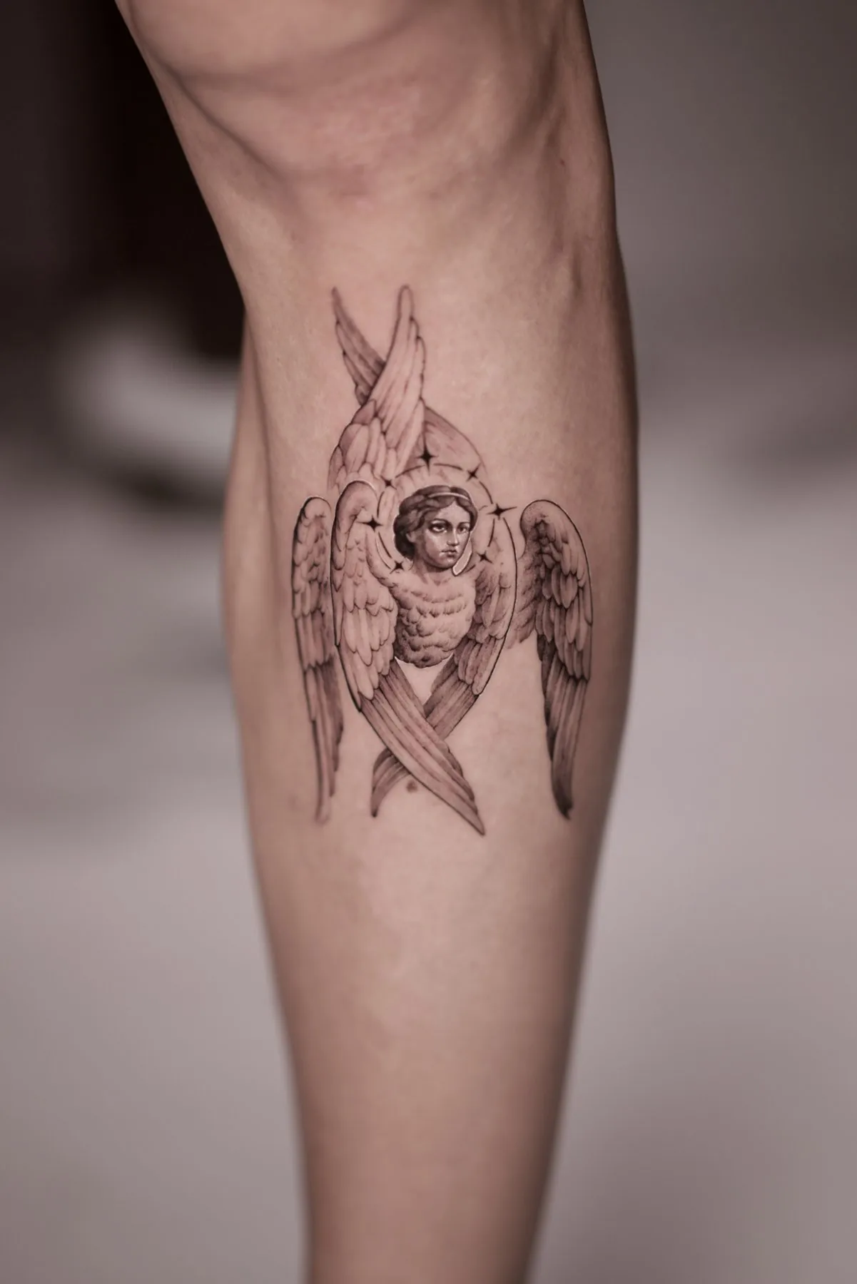 Seraph / Fine Lines tattoo on the arm by Moussa in Shanghai